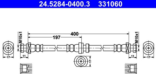 ATE 24.5284-0400.3 - Bremžu šļūtene ps1.lv