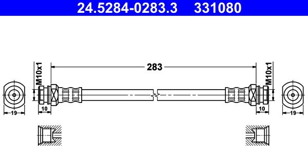 ATE 24.5284-0283.3 - Bremžu šļūtene ps1.lv