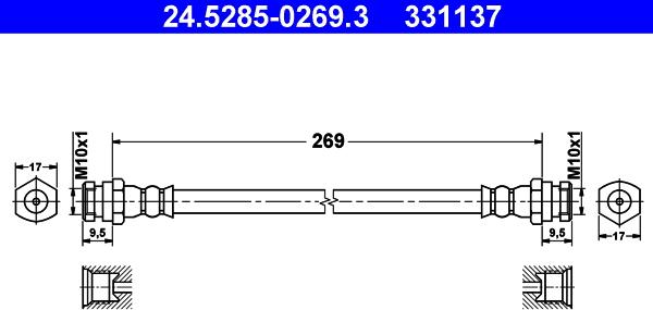 ATE 24.5285-0269.3 - Bremžu šļūtene ps1.lv