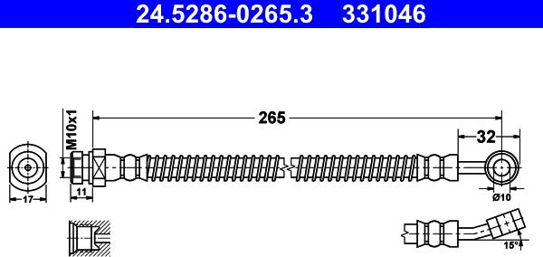 ATE 24.5286-0265.3 - Bremžu šļūtene ps1.lv