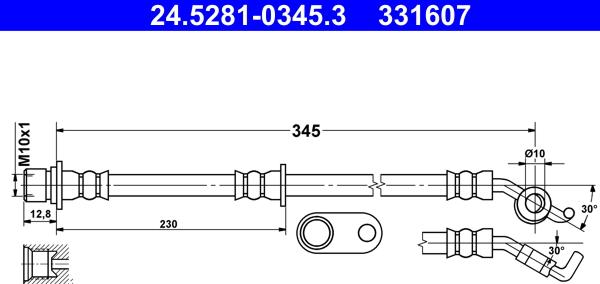 ATE 24.5281-0345.3 - Bremžu šļūtene ps1.lv