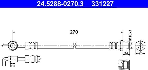 ATE 24.5288-0270.3 - Bremžu šļūtene ps1.lv