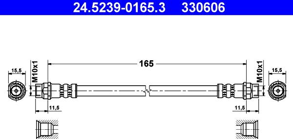 ATE 24.5239-0165.3 - Bremžu šļūtene ps1.lv