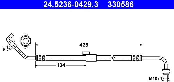 ATE 24.5236-0429.3 - Bremžu šļūtene ps1.lv