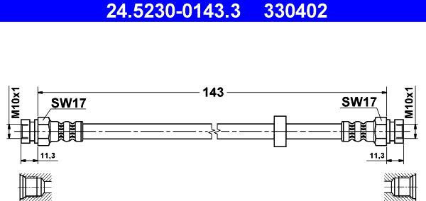 ATE 24.5230-0143.3 - Bremžu šļūtene ps1.lv