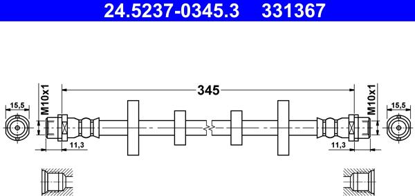 ATE 24.5237-0345.3 - Bremžu šļūtene ps1.lv