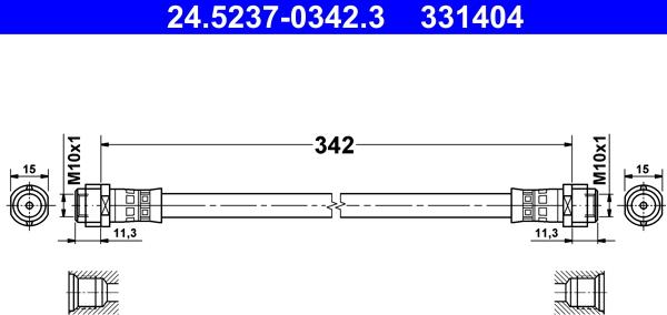 ATE 24.5237-0342.3 - Bremžu šļūtene ps1.lv