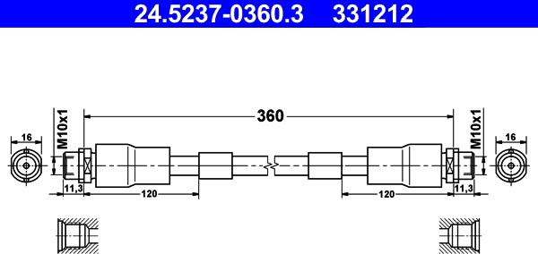 ATE 24.5237-0360.3 - Bremžu šļūtene ps1.lv