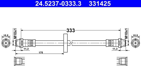 ATE 24.5237-0333.3 - Bremžu šļūtene ps1.lv