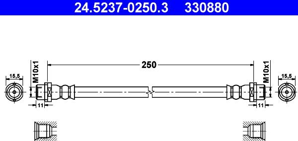 ATE 24.5237-0250.3 - Bremžu šļūtene ps1.lv