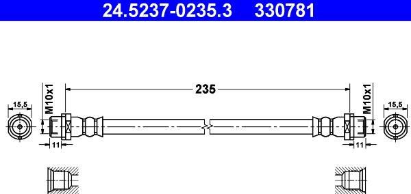 ATE 24.5237-0235.3 - Bremžu šļūtene ps1.lv