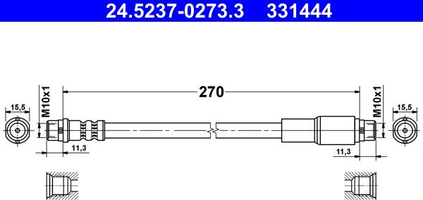 ATE 24.5237-0273.3 - Bremžu šļūtene ps1.lv