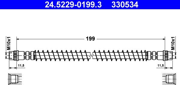 ATE 24.5229-0199.3 - Bremžu šļūtene ps1.lv