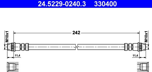 ATE 24.5229-0240.3 - Bremžu šļūtene ps1.lv