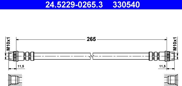 ATE 24.5229-0265.3 - Bremžu šļūtene ps1.lv