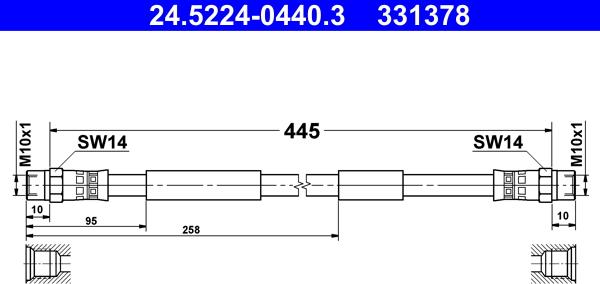 ATE 24.5224-0440.3 - Bremžu šļūtene ps1.lv