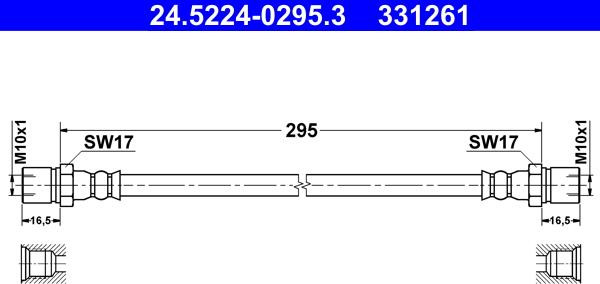 ATE 24.5224-0295.3 - Bremžu šļūtene ps1.lv