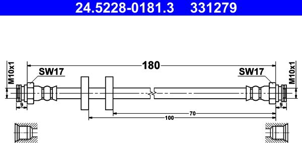 ATE 24.5228-0181.3 - Bremžu šļūtene ps1.lv