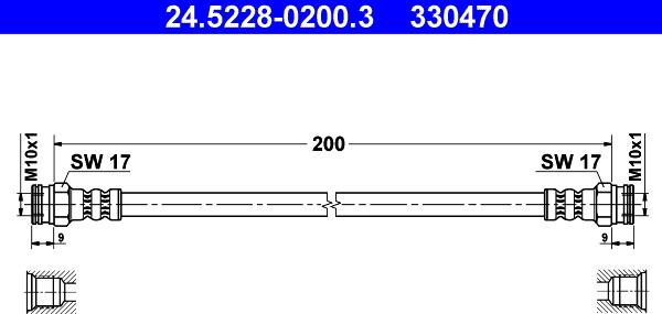 ATE 24.5228-0200.3 - Bremžu šļūtene ps1.lv