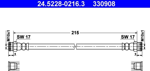 ATE 24.5228-0216.3 - Bremžu šļūtene ps1.lv