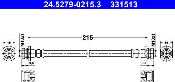 ATE 24.5279-0215.3 - Bremžu šļūtene ps1.lv