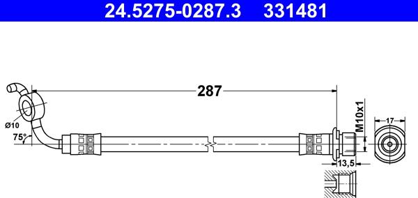 ATE 24.5275-0287.3 - Bremžu šļūtene ps1.lv