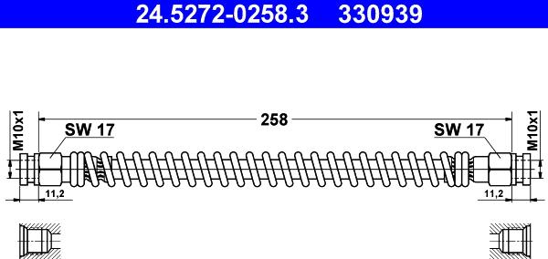 ATE 24.5272-0258.3 - Bremžu šļūtene ps1.lv