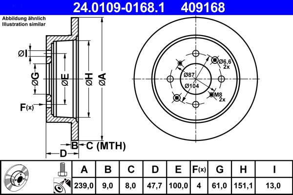 ATE 24.0109-0168.1 - Bremžu diski ps1.lv