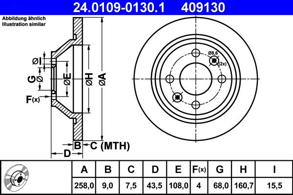 ATE 24.0109-0130.1 - Bremžu diski ps1.lv