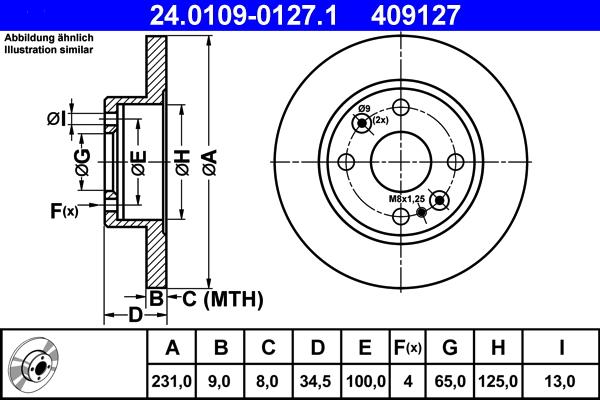 ATE 24.0109-0127.1 - Bremžu diski ps1.lv