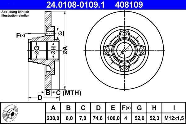 ATE 24.0108-0109.1 - Bremžu diski ps1.lv