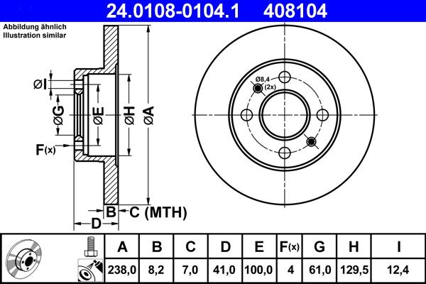 ATE 24.0108-0104.1 - Bremžu diski ps1.lv