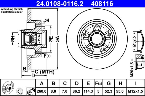 ATE 24.0108-0116.2 - Bremžu diski ps1.lv