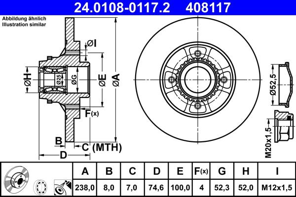 ATE 24.0108-0117.2 - Bremžu diski ps1.lv