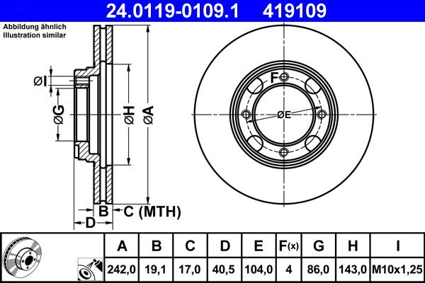 ATE 24.0119-0109.1 - Bremžu diski ps1.lv