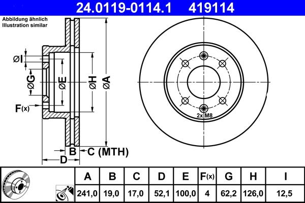 ATE 24.0119-0114.1 - Bremžu diski ps1.lv