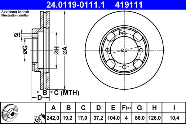 ATE 24.0119-0111.1 - Bremžu diski ps1.lv