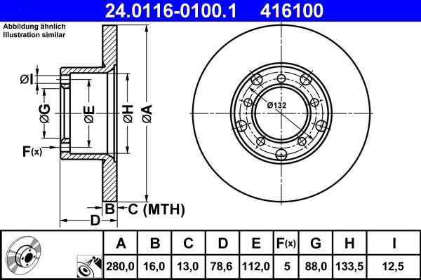 ATE 24.0116-0100.1 - Bremžu diski ps1.lv