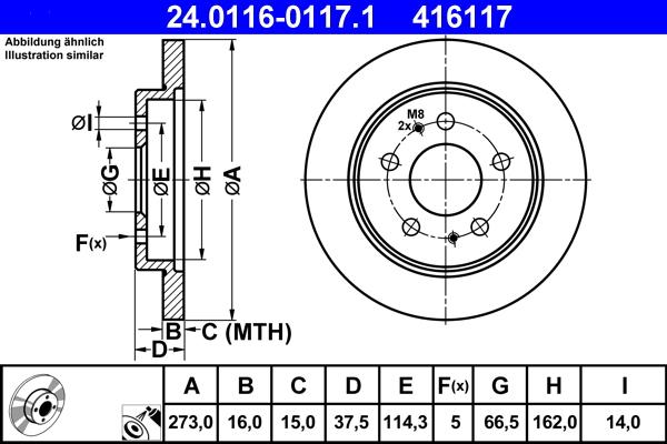 ATE 24.0116-0117.1 - Bremžu diski ps1.lv