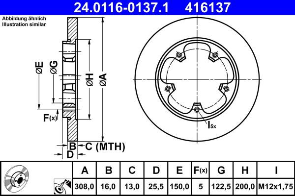 ATE 24.0116-0137.1 - Bremžu diski ps1.lv