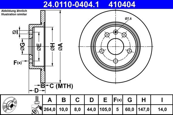 ATE 24.0110-0404.1 - Bremžu diski ps1.lv