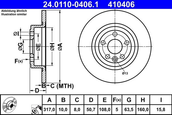 ATE 24.0110-0406.1 - Bremžu diski ps1.lv