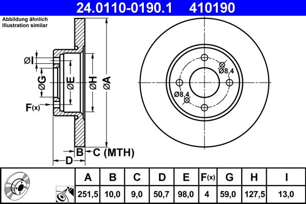 ATE 24.0110-0190.1 - Bremžu diski ps1.lv