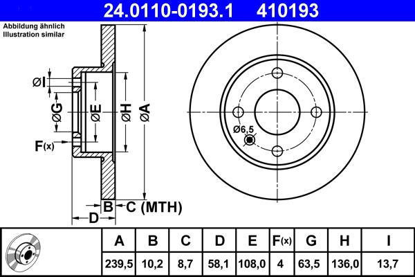 ATE 24.0110-0193.1 - Bremžu diski ps1.lv