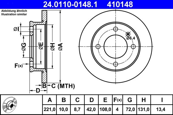 ATE 24.0110-0148.1 - Bremžu diski ps1.lv