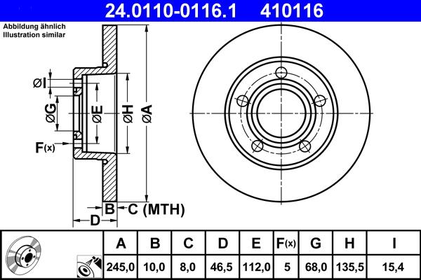 ATE 24.0110-0116.1 - Bremžu diski ps1.lv