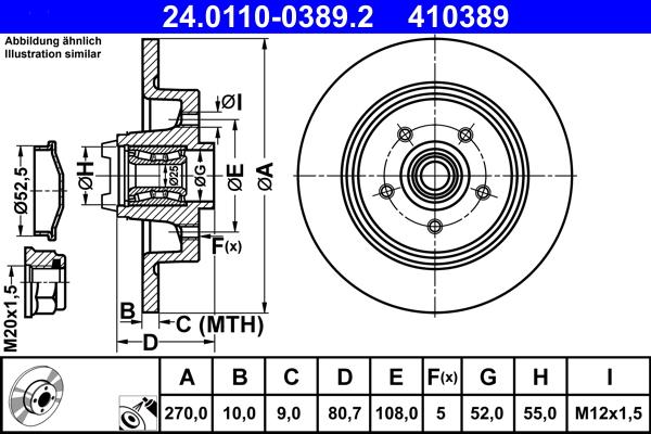 ATE 24.0110-0389.2 - Bremžu diski ps1.lv