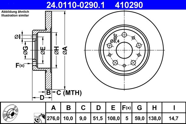 ATE 24.0110-0290.1 - Bremžu diski ps1.lv