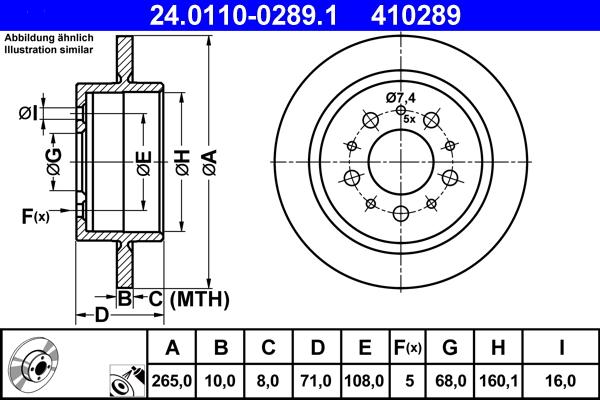 ATE 24.0110-0289.1 - Bremžu diski ps1.lv