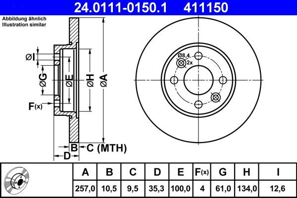 ATE 24.0111-0150.1 - Bremžu diski ps1.lv